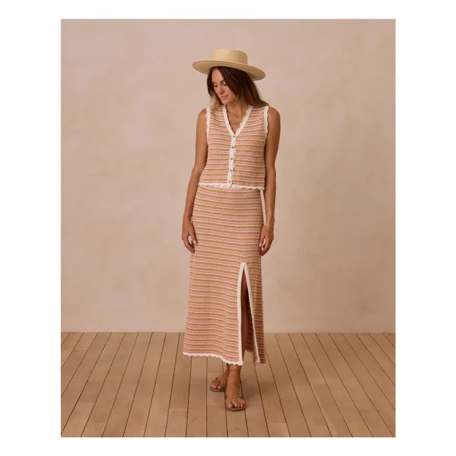 Jupe Rayure Maille | Rose