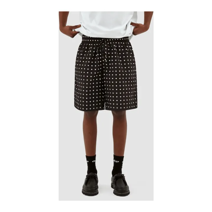 Estampado corazón corto | Negro- Imagen del producto n°1