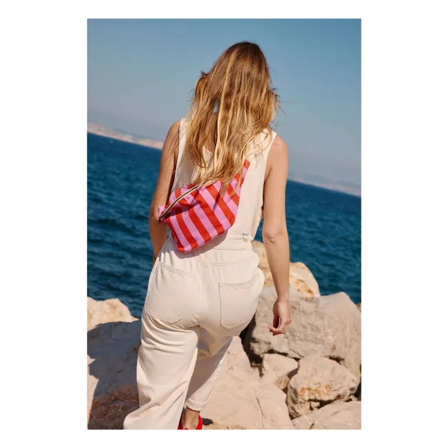 Striped fanny pack | Pale Pink