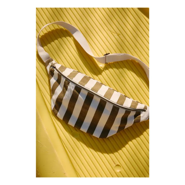 Sac banane rayé | Olive