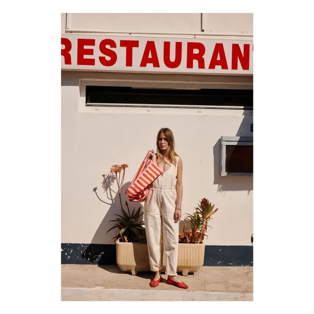 Bolso de rayas Elisa | Rosa Pálido