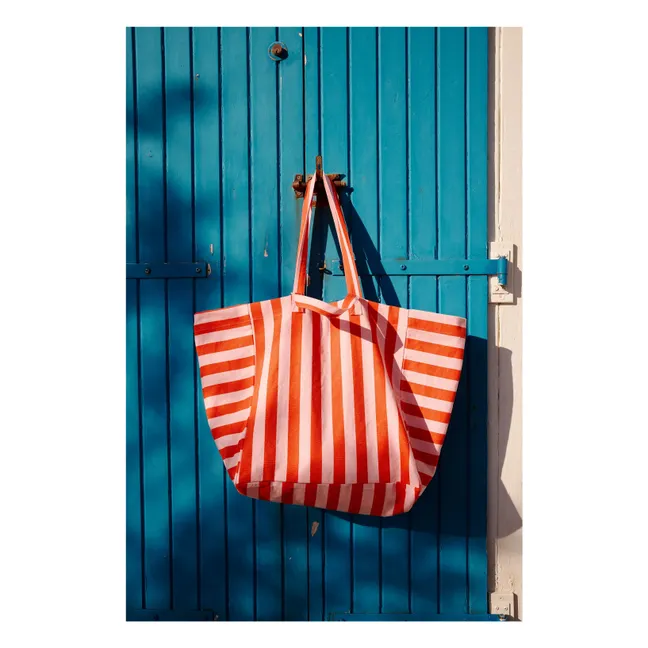 Borsa shopping Elisa a righe | Rosa Pallido