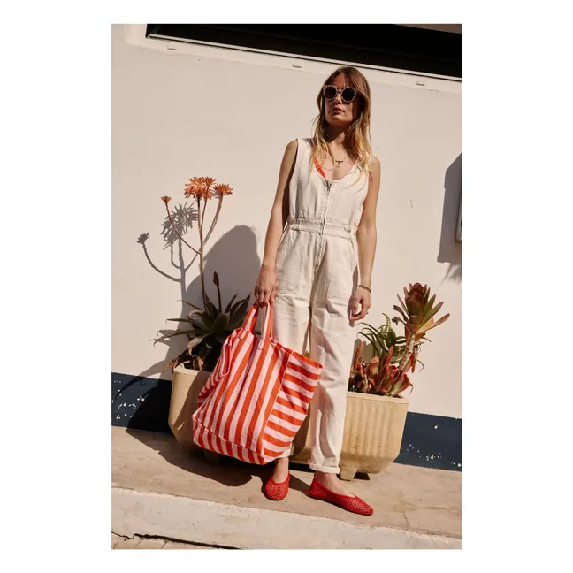 Bolso de rayas Elisa | Rosa Pálido