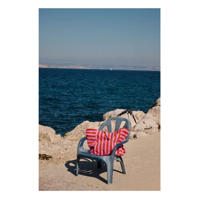 Elisa striped tote bag | Red