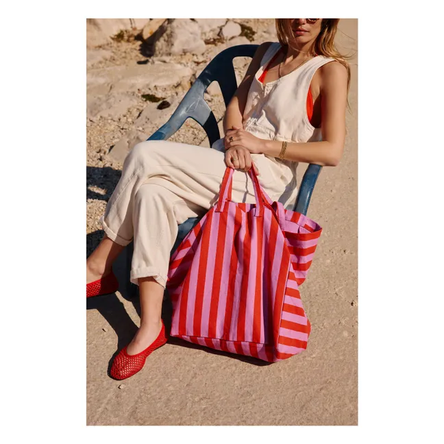 Bolso de rayas Elisa | Rojo