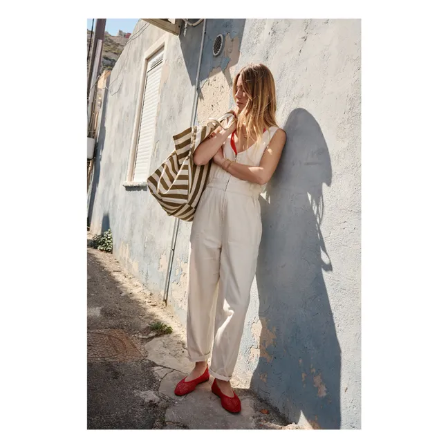 Borsa shopping Elisa a righe | Olive