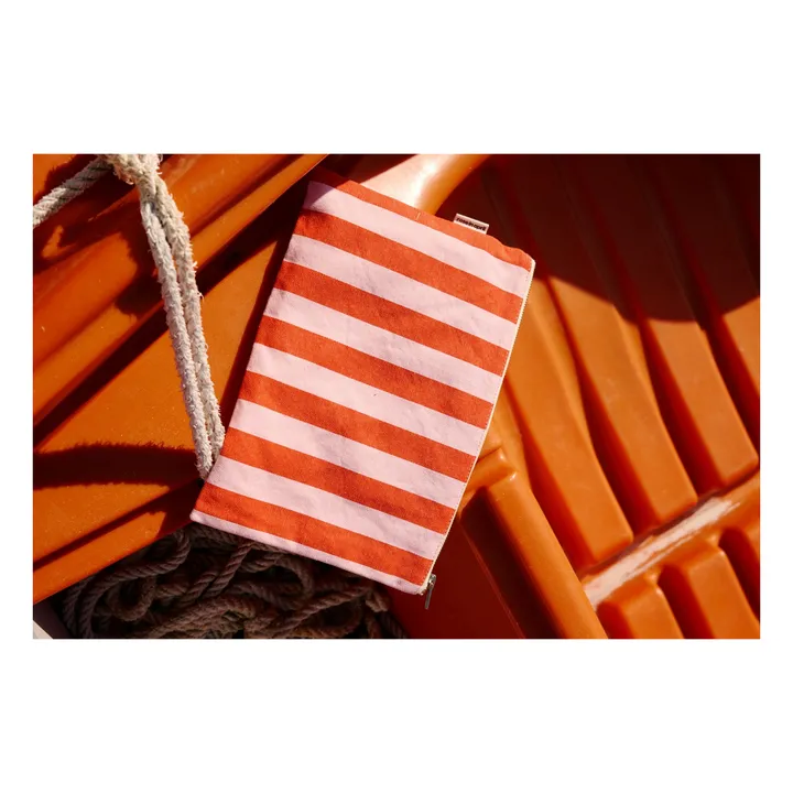 Bolso de mano a rayas Lili | Rojo- Imagen del producto n°6