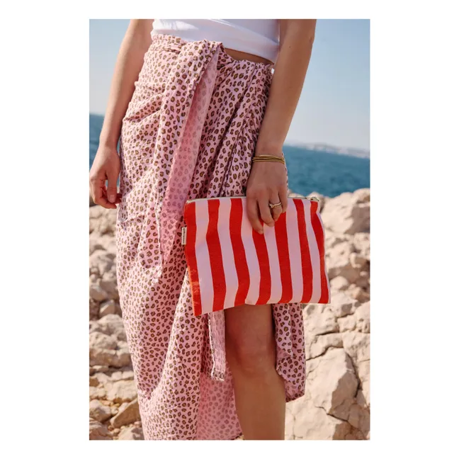 Bolso de mano a rayas Lili | Rosa Pálido