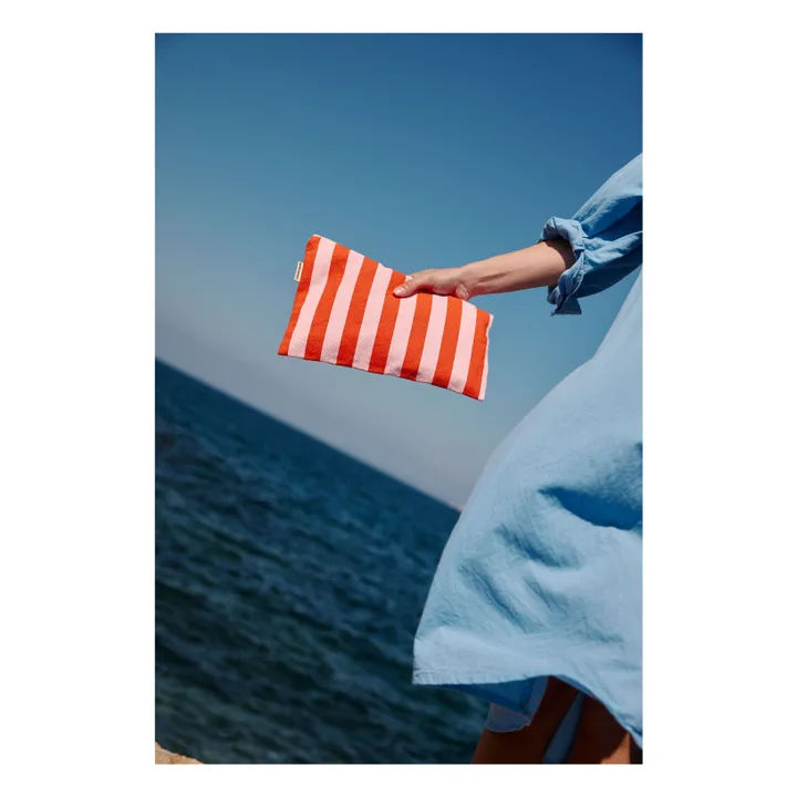 Bolso de mano a rayas Lili | Rojo- Imagen del producto n°2