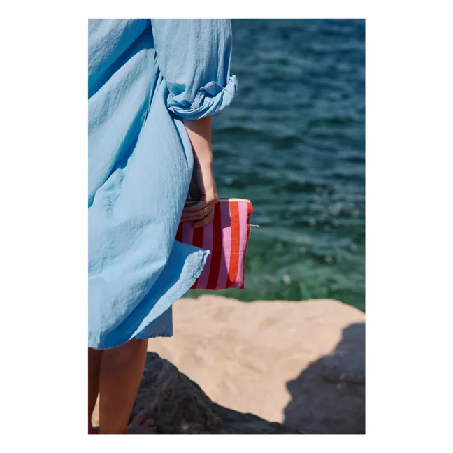Bolso de mano a rayas Lili | Rojo