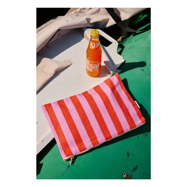 Lili striped clutch bag | Red