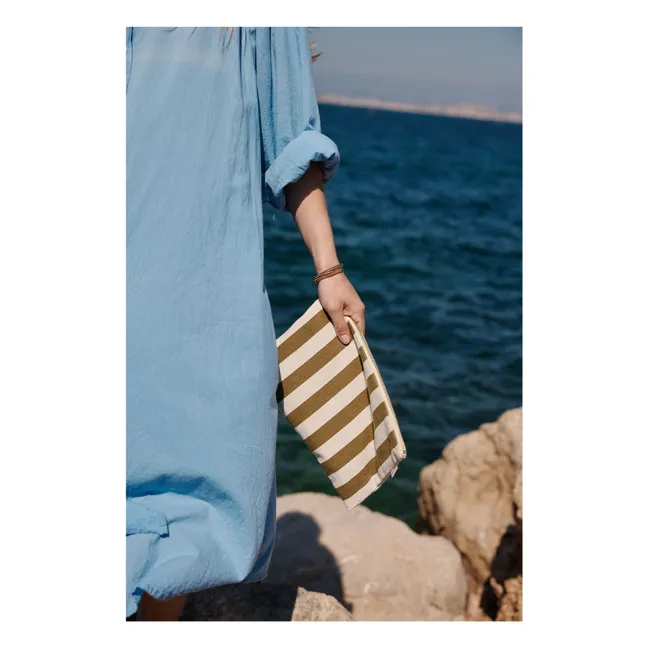 Gestreifte Lili-Pochette | Olive