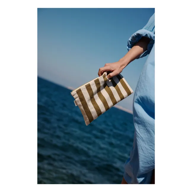 Gestreifte Lili-Pochette | Olive