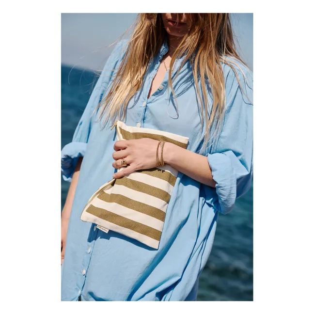 Gestreifte Lili-Pochette | Olive