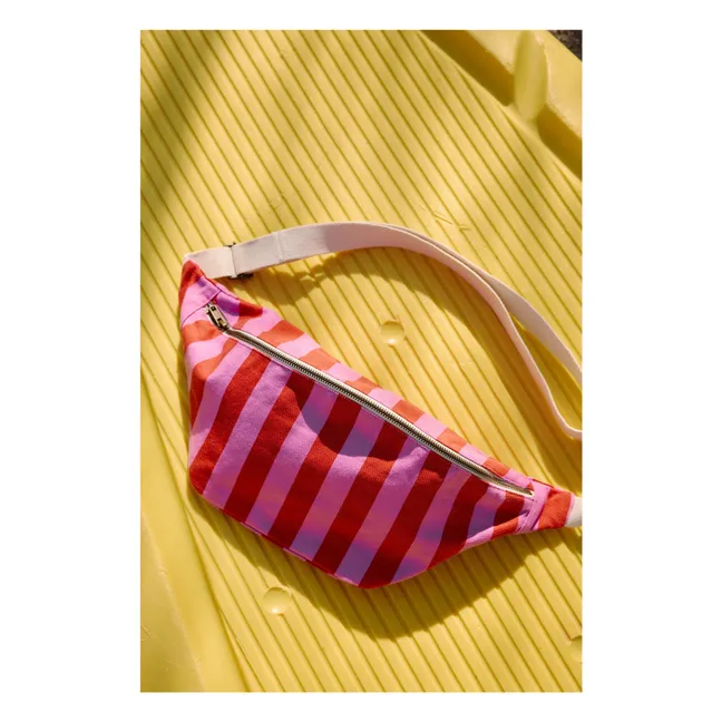 Striped fanny pack | Pale Pink