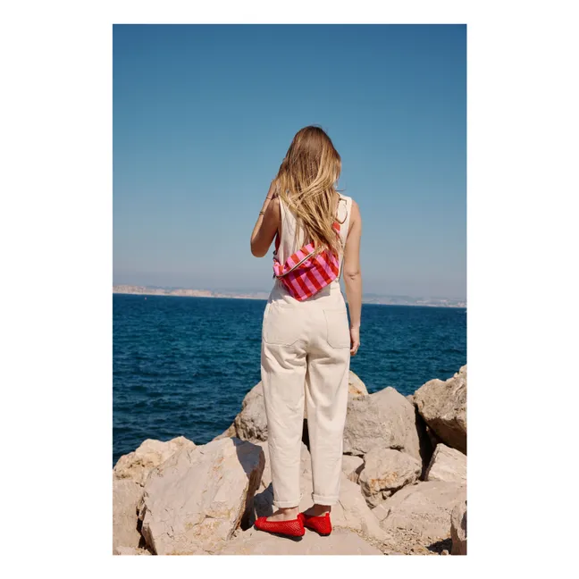Striped fanny pack | Pale Pink