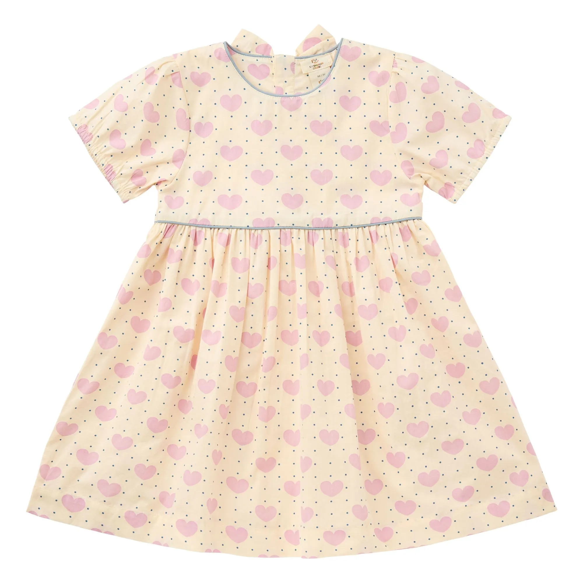 Copenhagen Colors Pale Pink Organic Cotton Dots Hearts Dress
