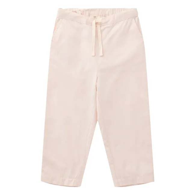 Organic Cotton Poplin Adjustable Waist Pants | Pale Pink