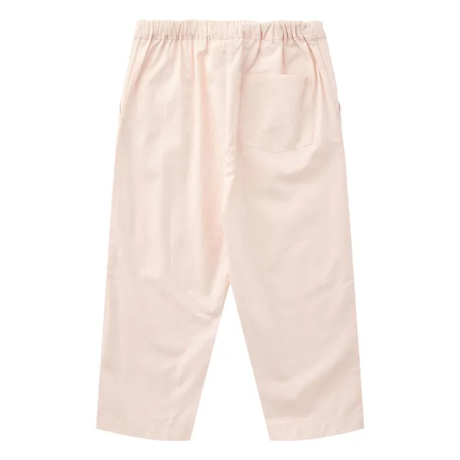 Organic Cotton Poplin Adjustable Waist Pants | Pale Pink