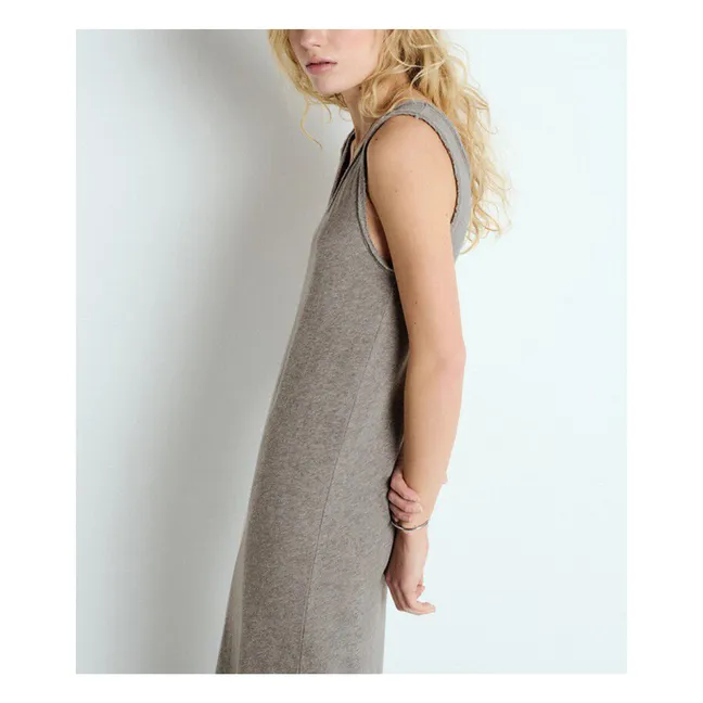 Kleid Lang U-Ausschnitt Sonoma | Grau Meliert