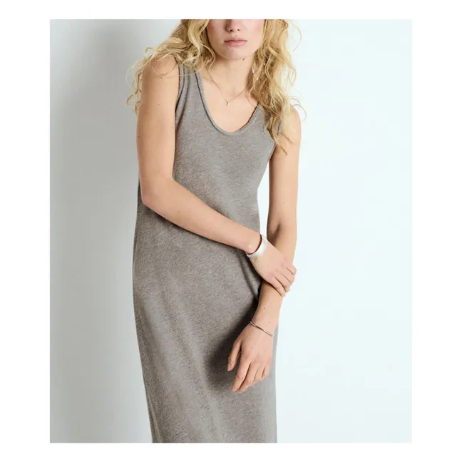 Kleid Lang U-Ausschnitt Sonoma | Grau Meliert
