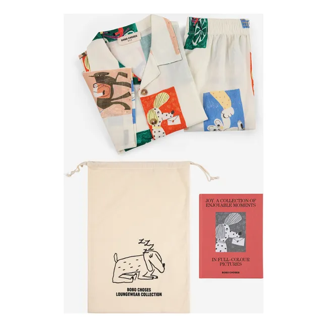 Conjunto de camisa y pantalón corto de algodón ecológico Joy Story | Crudo
