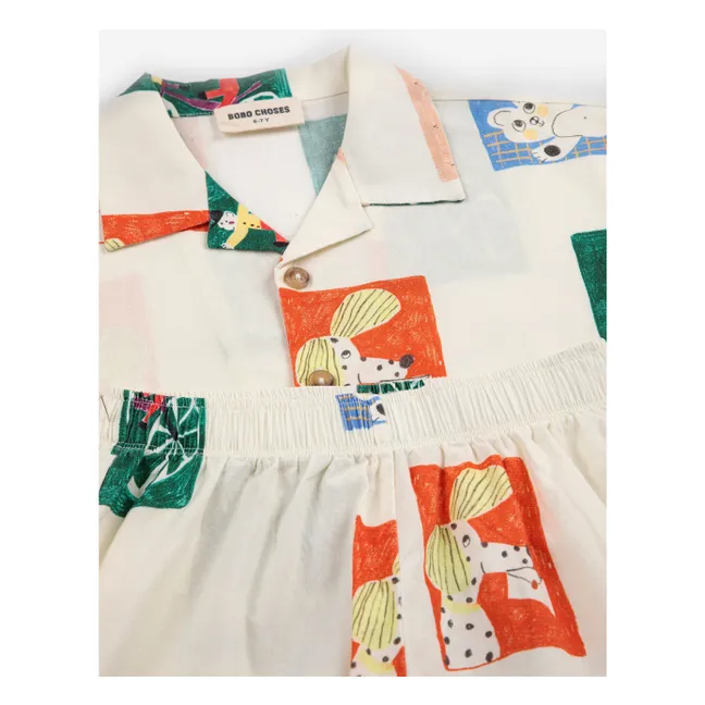 Joy Story - Set camicia e pantaloncini in cotone biologico | Ecru