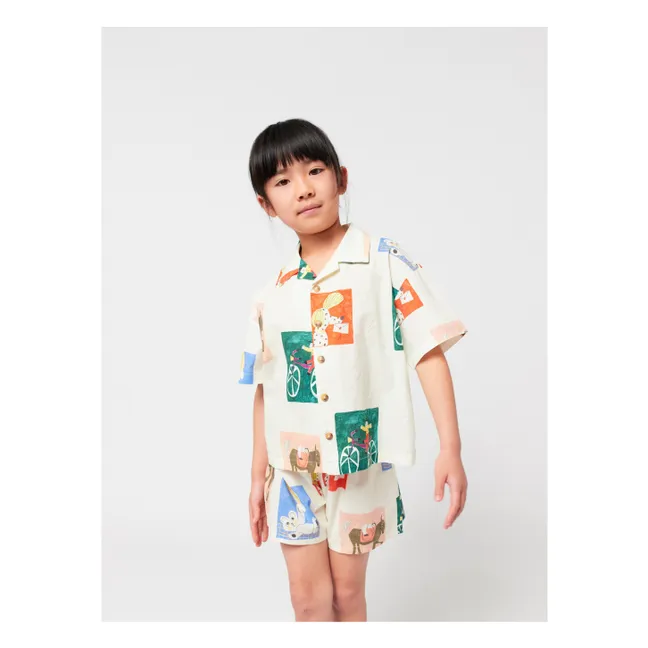 Joy Story - Set camicia e pantaloncini in cotone biologico | Ecru