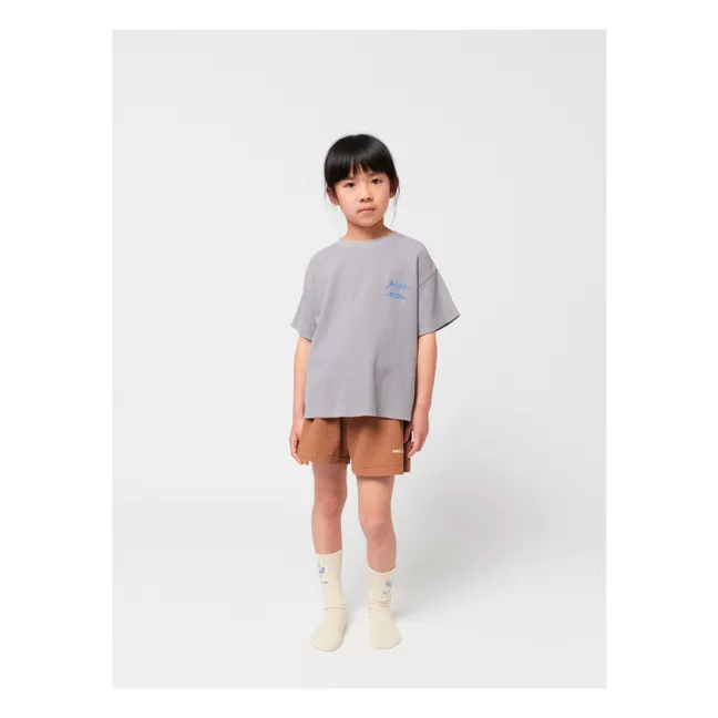 Set di maglietta e pantaloncini in cotone organico Reading Crocodile | Marrone