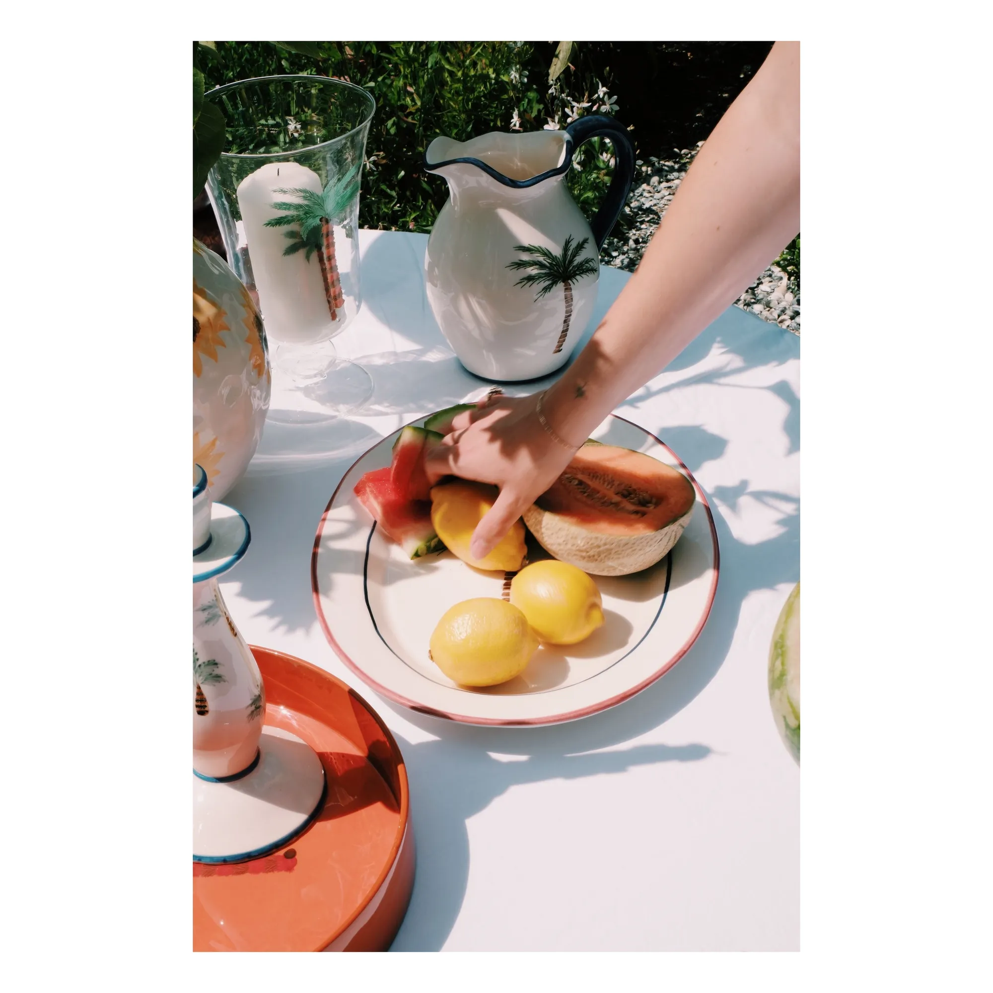 Carafe Palm Tree | Bleu- Image produit n°1
