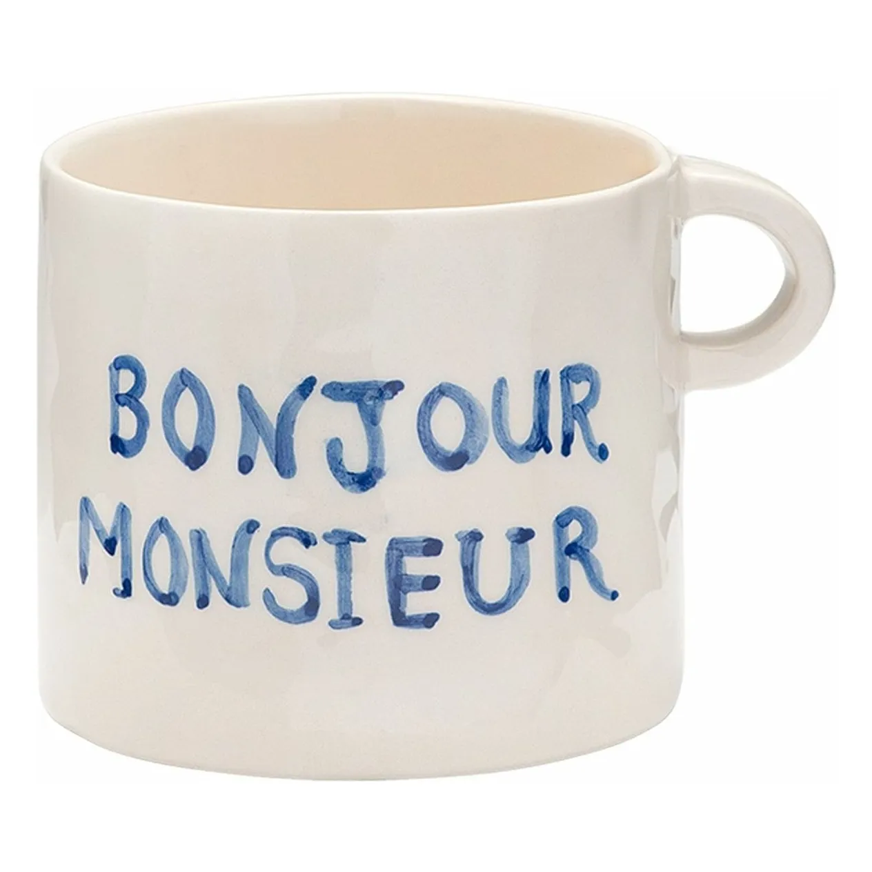 Anna + Nina Blue Bonjour Monsieur Mug