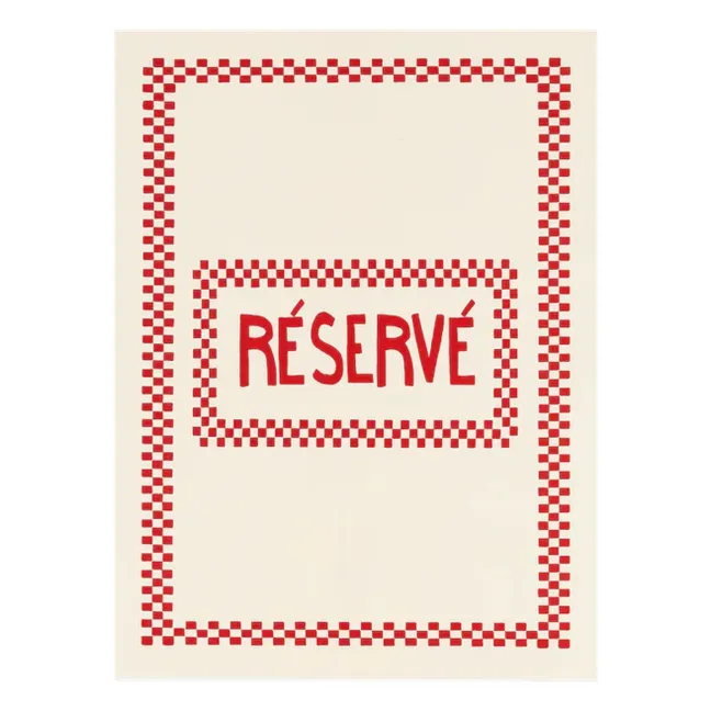 Poster Réservé  | Rouge