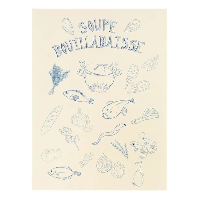 Poster Soupe Bouillabaisse  | Bleu