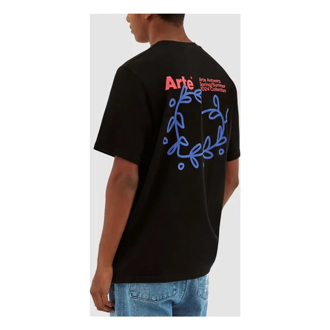 Arte Back Leaves T-Shirt | Schwarz
