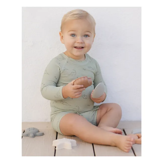 Finn T-Shirt und Rashguard Shorts Set | Seladon