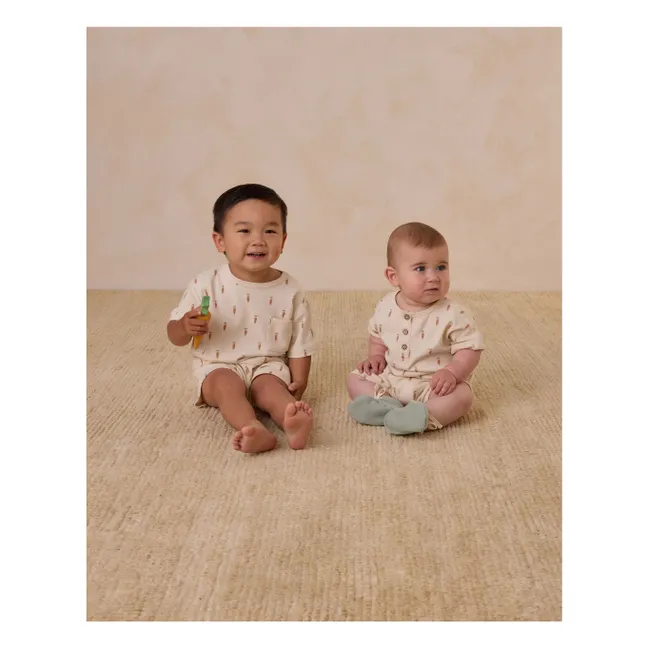 Short-sleeved jumpsuit  | Ecru