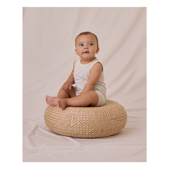 Combishort Rayures Poche | Ecru