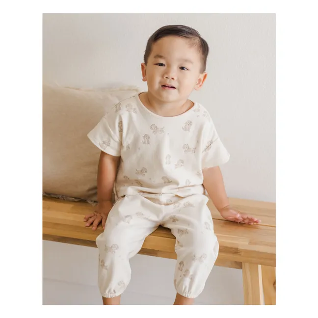 T-shirt and pants set | Ecru