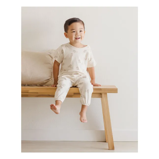 T-shirt and pants set | Ecru