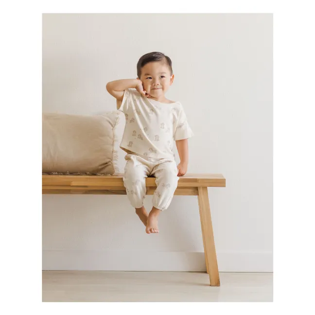 T-shirt and pants set | Ecru