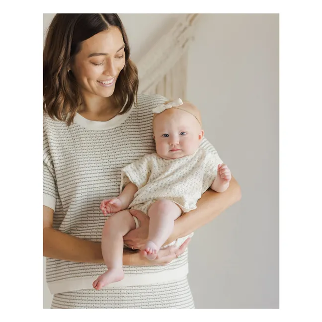 Mesh T-shirt and Short Set | Ivory