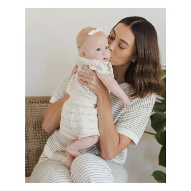 Mesh T-shirt and Short Set | Ivory