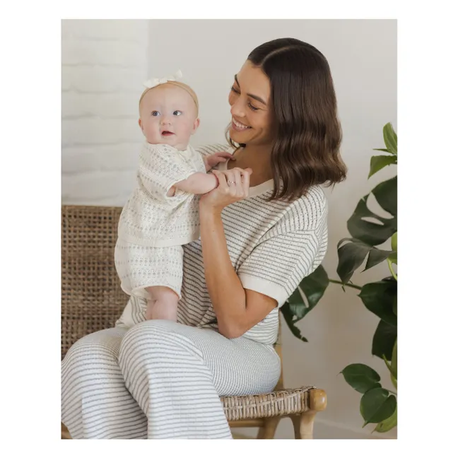 Mesh T-shirt and Short Set | Ivory