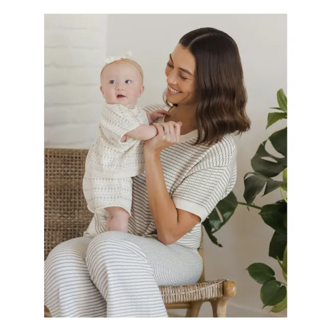 Set di maglietta e pantaloncini in maglia | Avorio