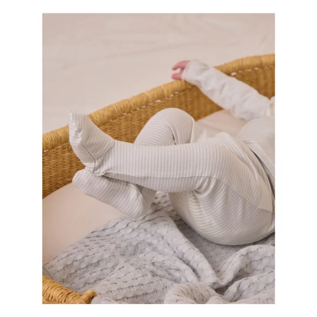 Ensemble T-shirt Croisé et Pantalon Pieds | Bleu gris