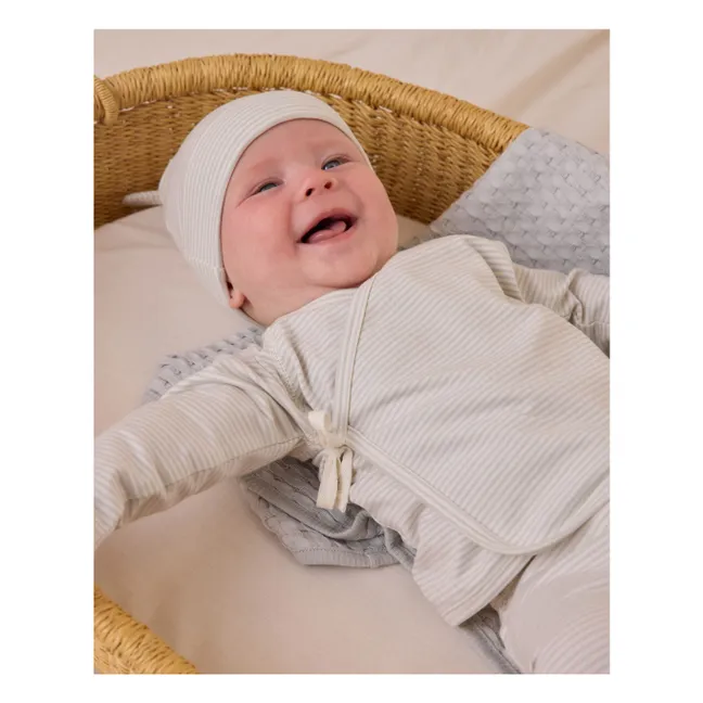 Set aus gekreuztem T-Shirt und Fußhose | Graublau