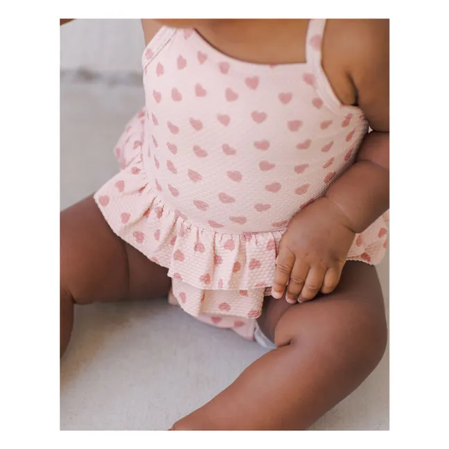 Maillot de Bain Cœurs Volants | Rose