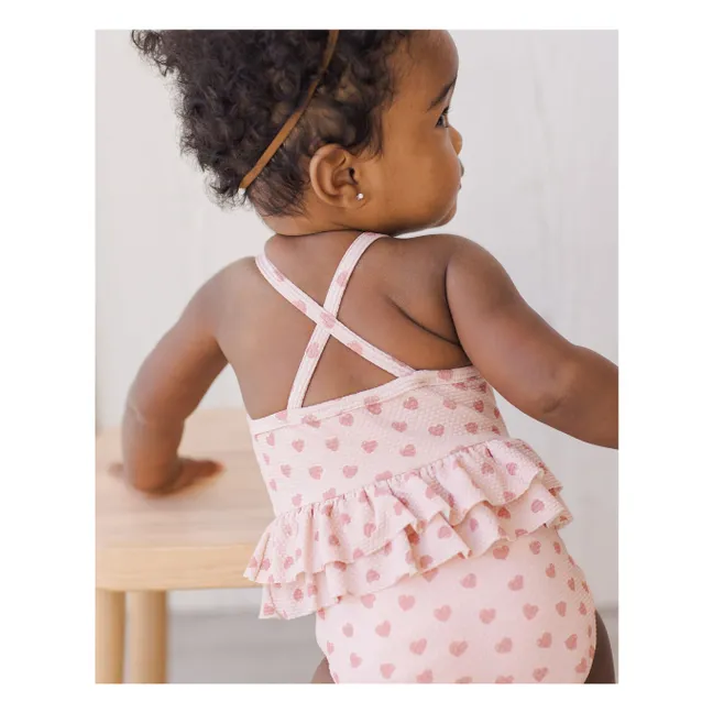 Maillot de Bain Cœurs Volants | Rose