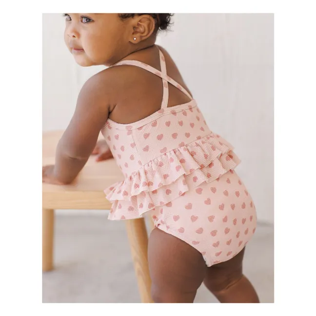 Maillot de Bain Cœurs Volants | Rose