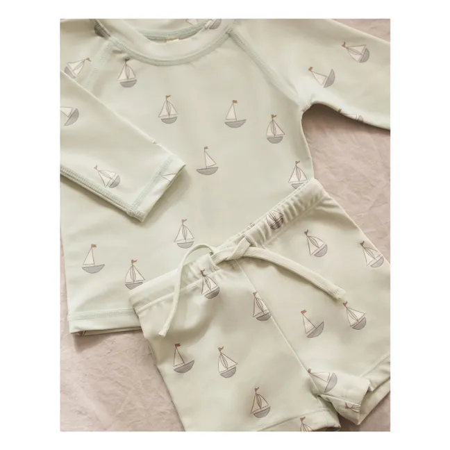 Ensemble T-shirt et Short Rashguard Finn | Vert pâle